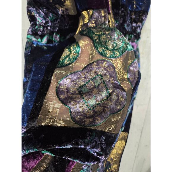 VTG Y2K 2000s Etro Velvet Burnout Paisley Patchwork Dress Sz. 42 / 6 - Picture 8 of 10